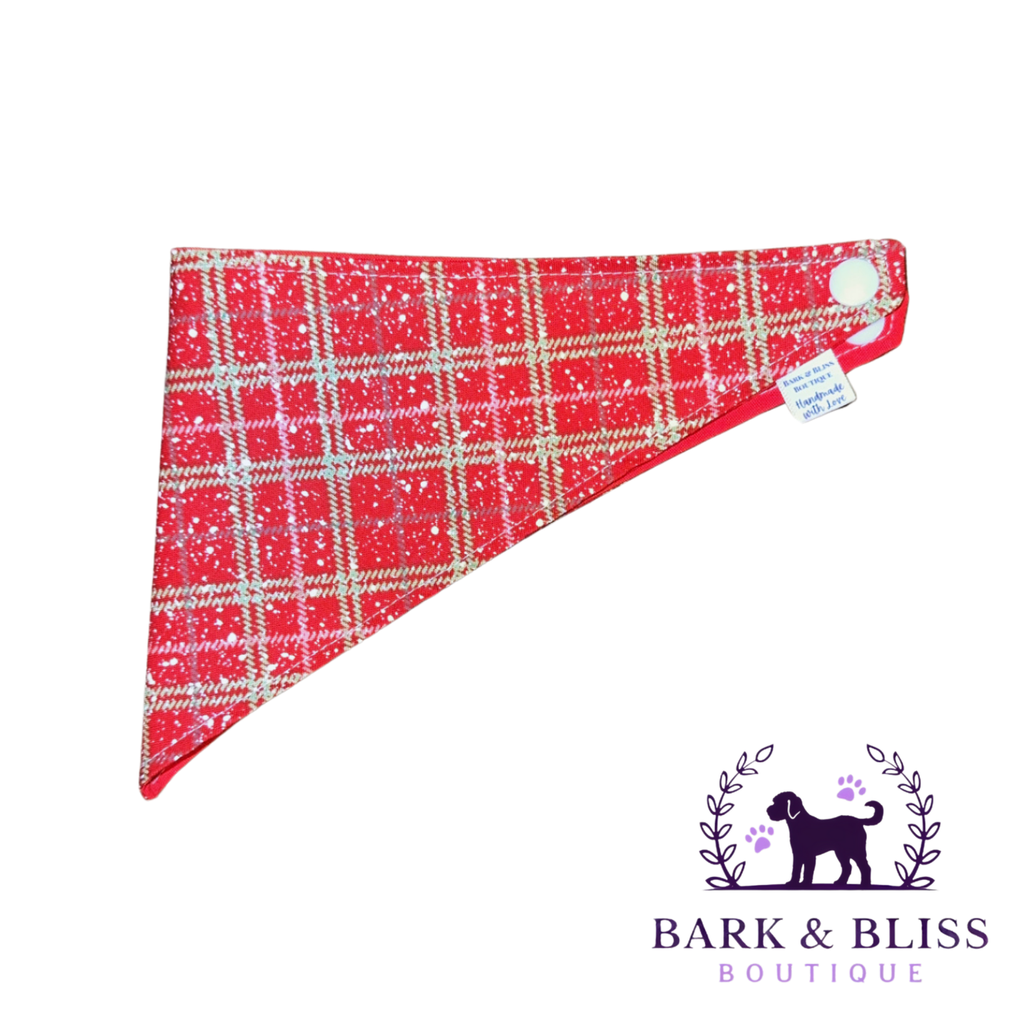 Red Snowfall Plaid Bandana