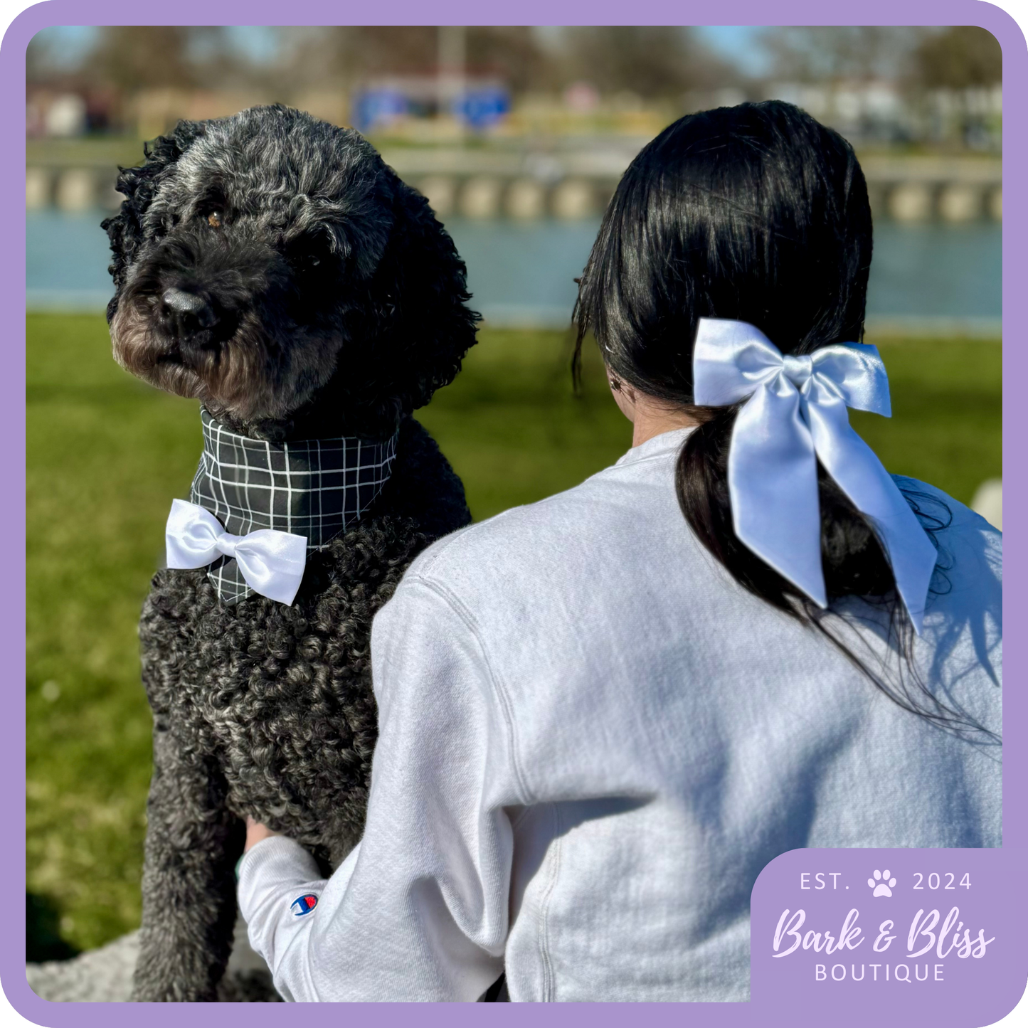 JB X B&B Collab White Bow Tie Bandana