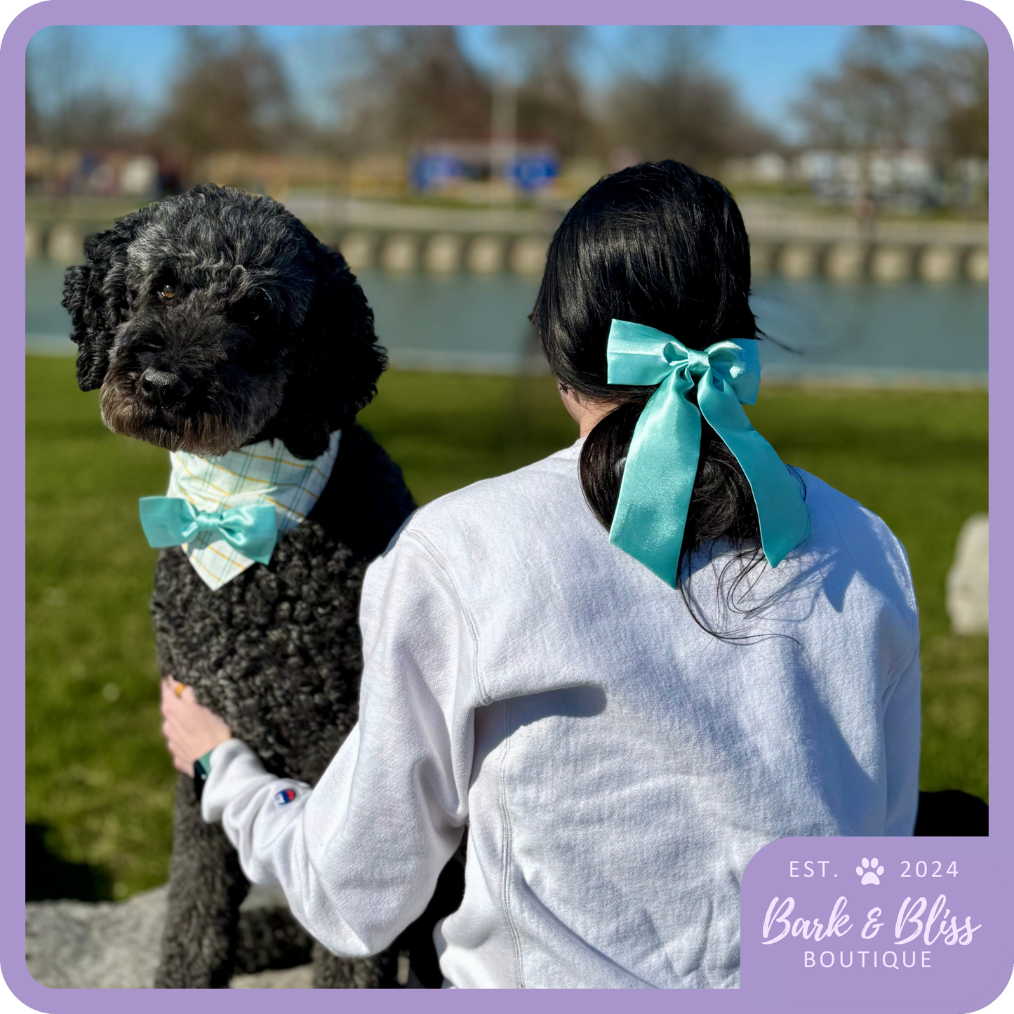 JB X B&B Collab Mint Bow Tie Bandana
