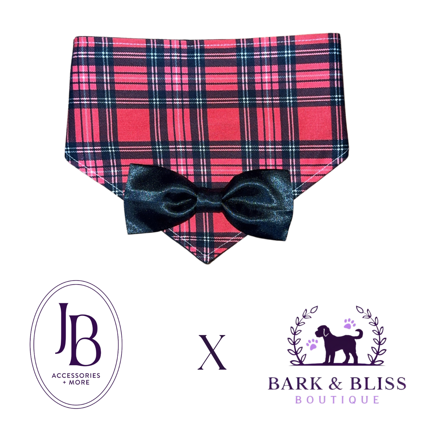 JB X B&B Collab Black Bow Tie Bandana