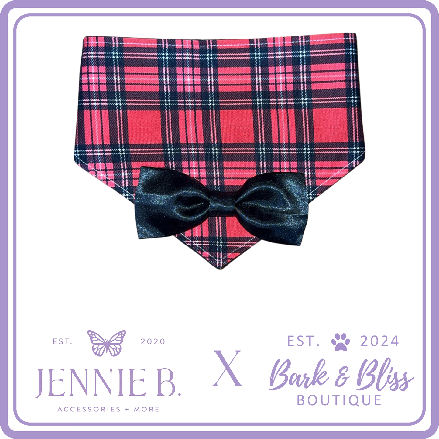 JB X B&B Collab Black Bow Tie Bandana