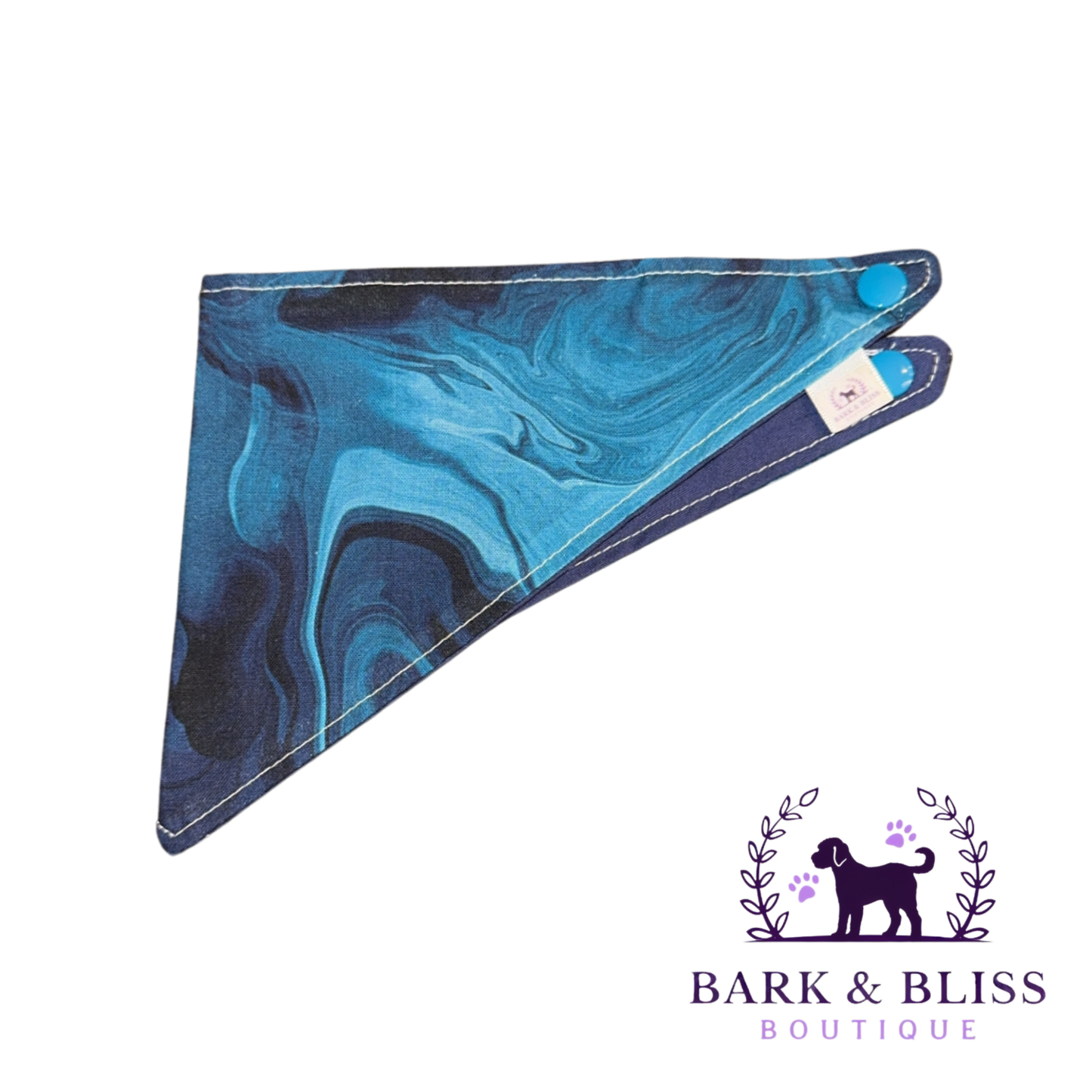 Dark Teal Marble Bandana