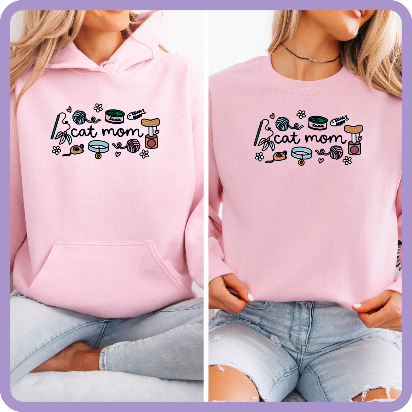 Cat Mom Essentials Embroidered Sweater