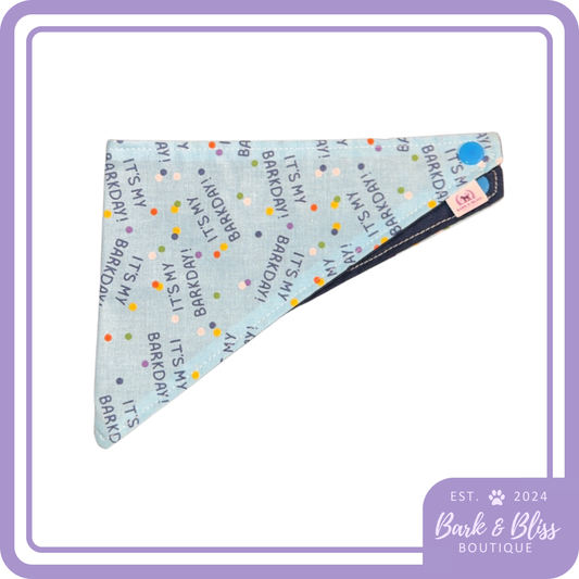 Blue Barkday Bandana