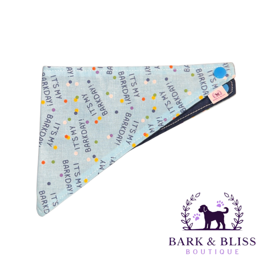 Blue Barkday Bandana