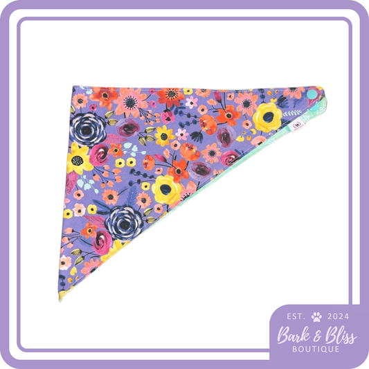 Purple and Yellow Flowers Bandana
