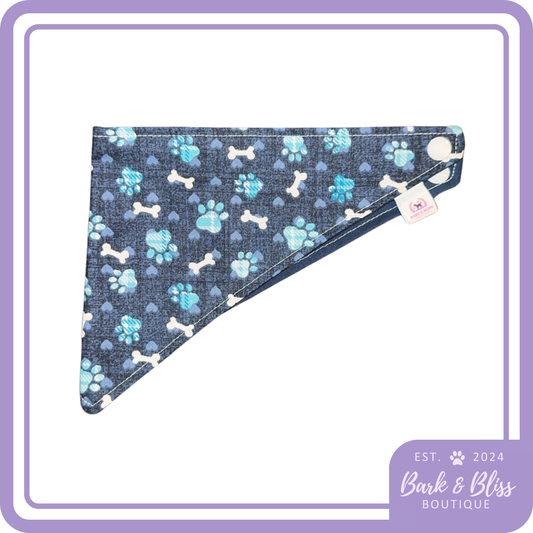 Blue Pawprint Bandana