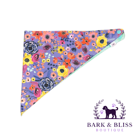 Purple and Yellow Flowers Bandana