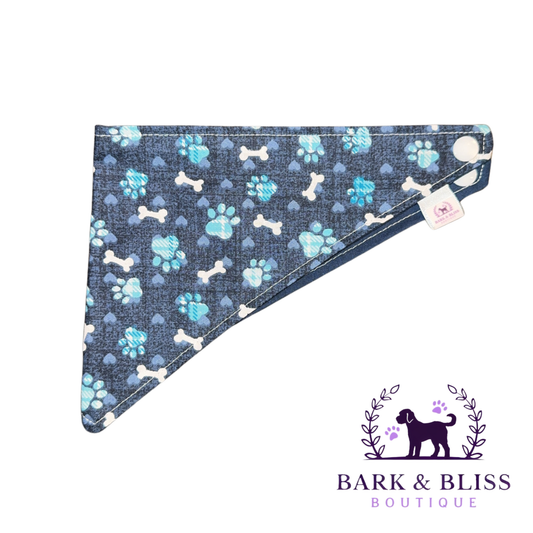 Blue Pawprint Bandana