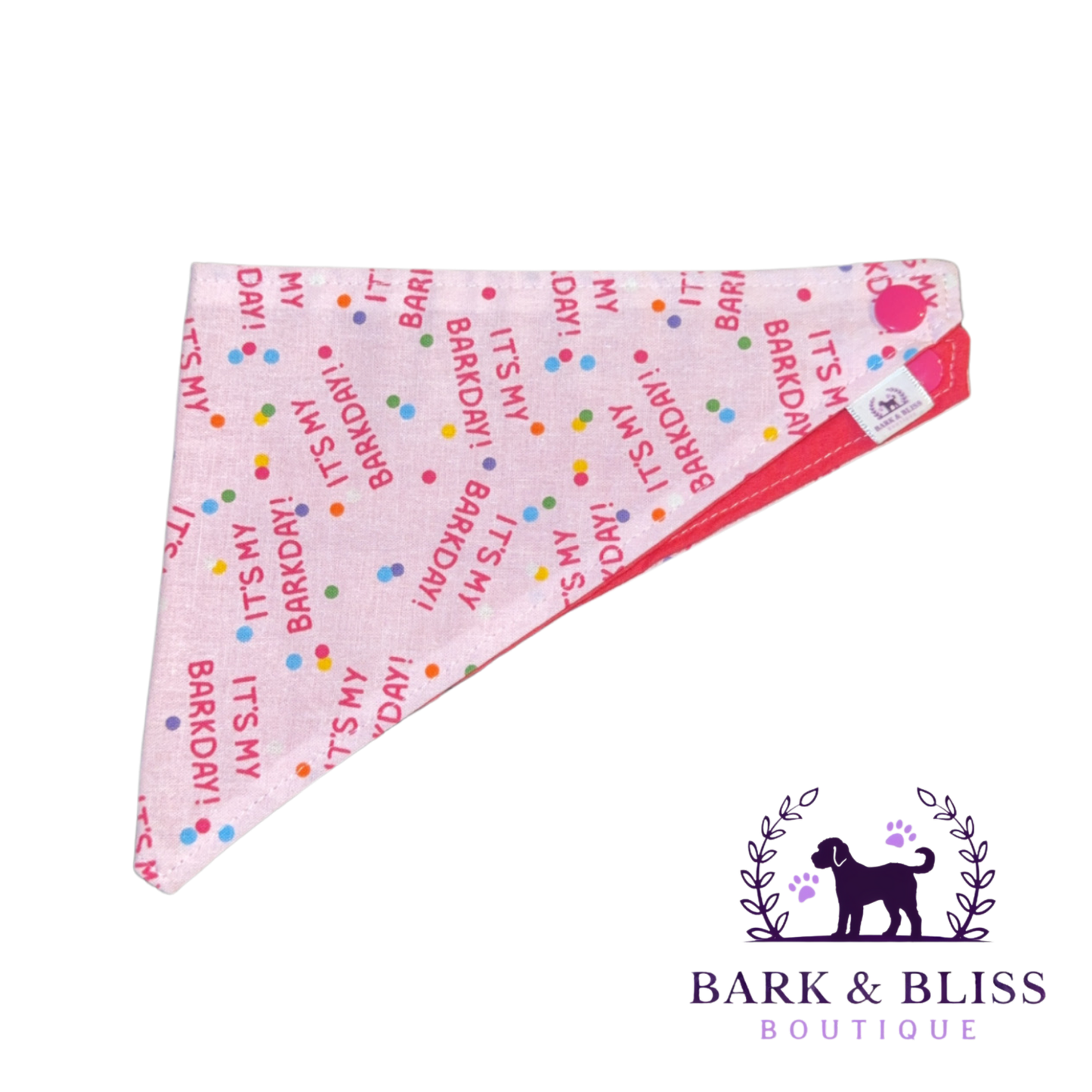 Pink Barkday Bandana