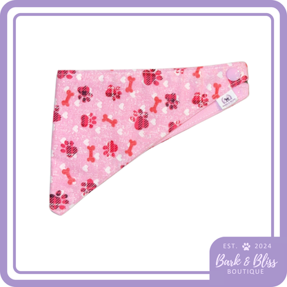 Pink Pawprint Bandana
