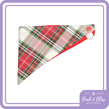 White Christmas Plaid Bandana