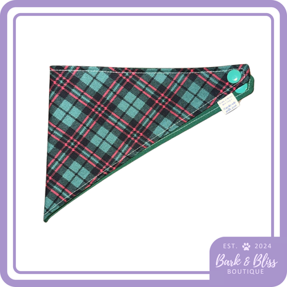 Green Christmas Plaid Bandana