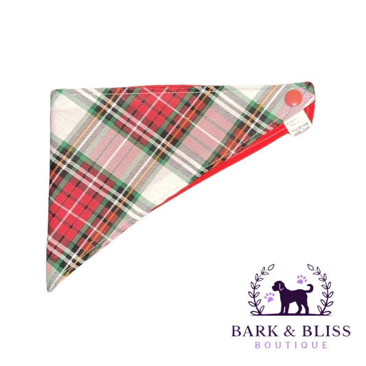 White Christmas Plaid Bandana