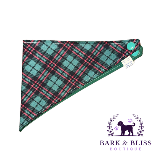 Green Christmas Plaid Bandana