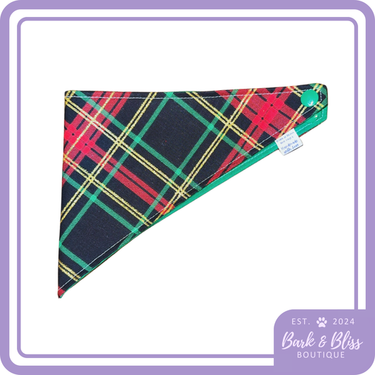 Gold Christmas Plaid Bandana