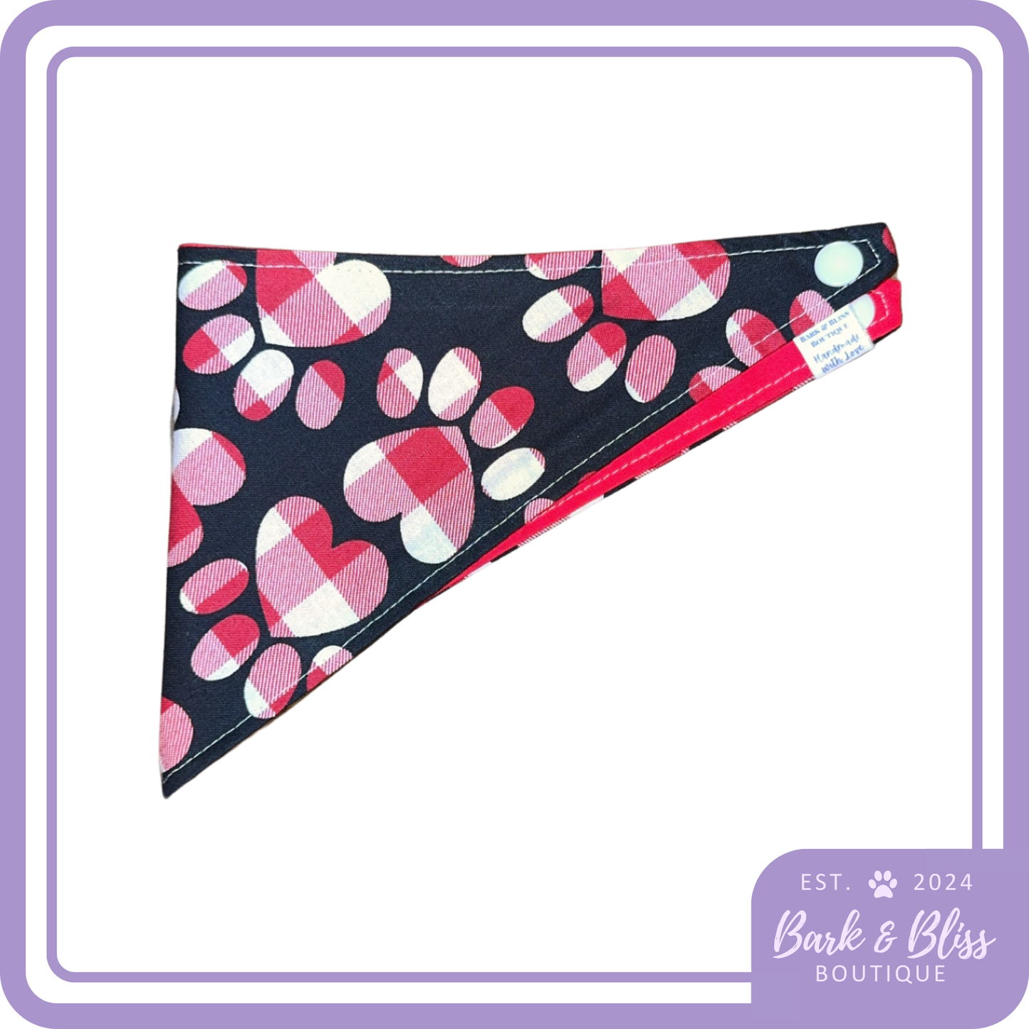 Plaid Pawprints Bandana