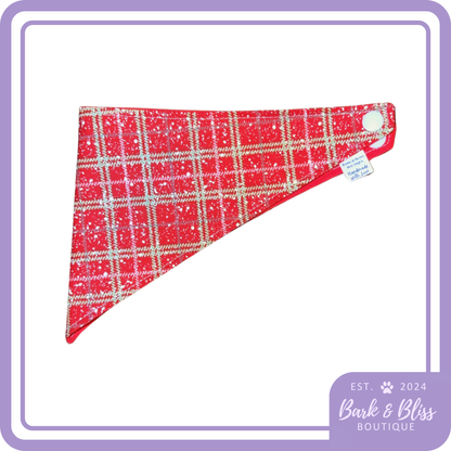 Red Snowfall Plaid Bandana