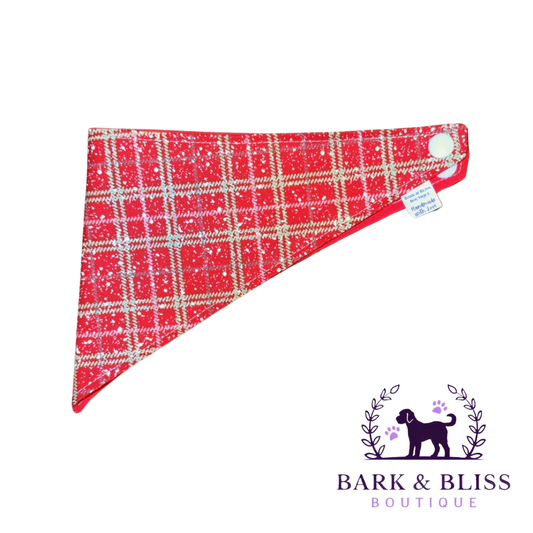 Red Snowfall Plaid Bandana
