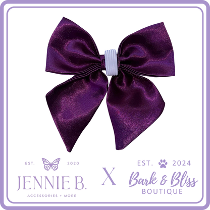 Plum Collar Bow