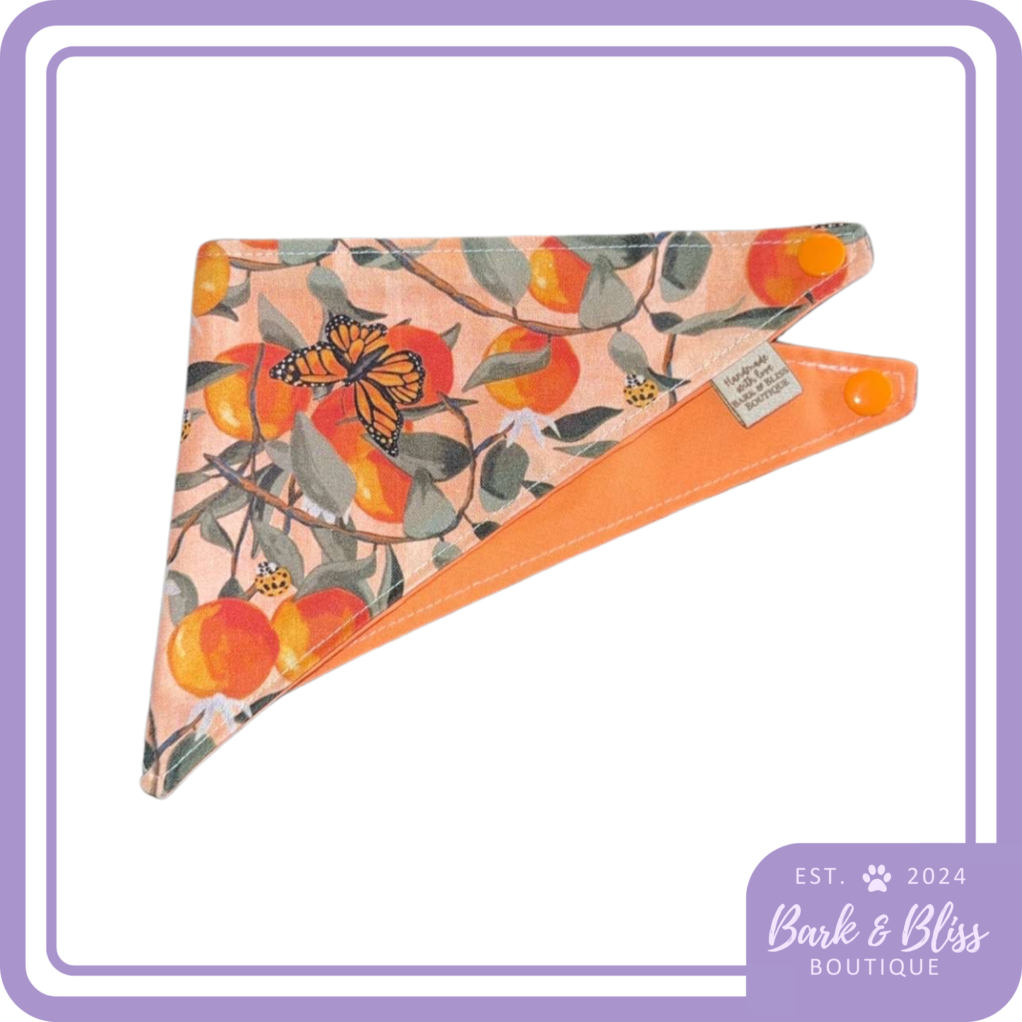 Orange Butterfly Bandana