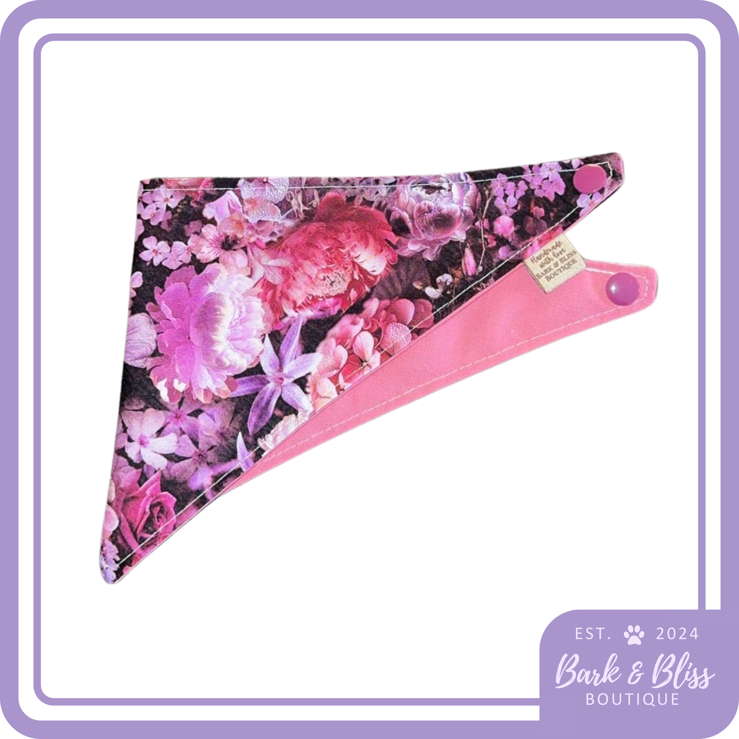 Pink and Purple Floral Bandana