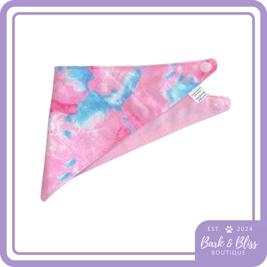 Pink and Blue Tie Dye Bandana