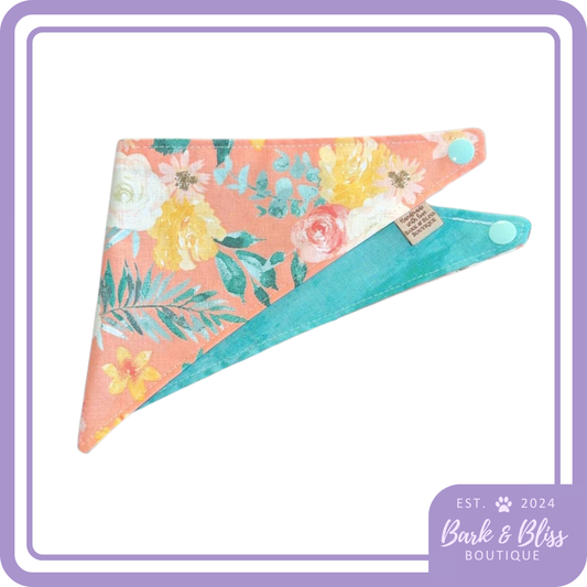 Peach Floral Bandana