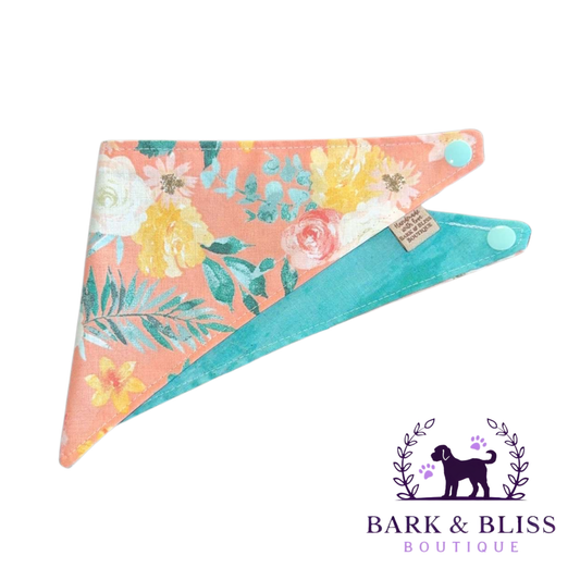 Peach Floral Bandana