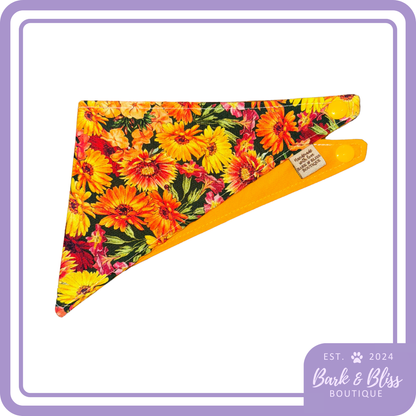 Yellow and Red Floral Bandana