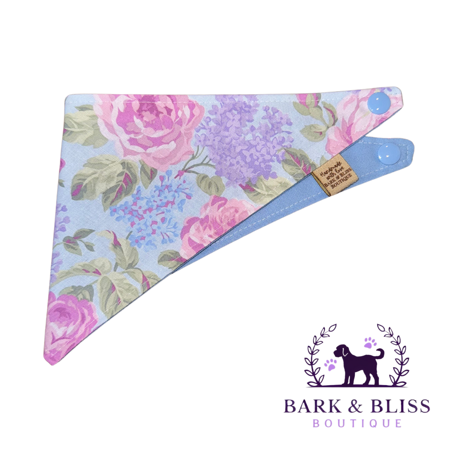 Pale Blue Floral Bandana