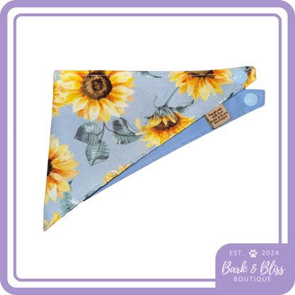 Blue and Yellow Sunflower Bandana