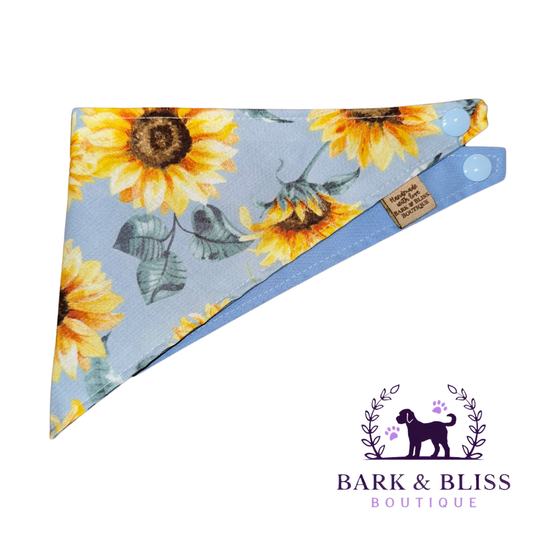Blue and Yellow Sunflower Bandana