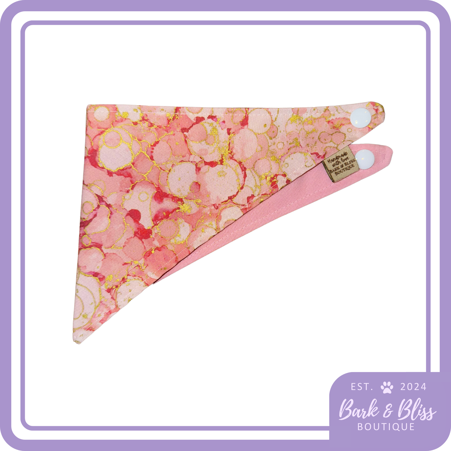Pink and Gold Spots Bandana