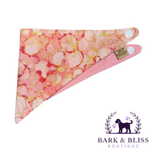 Pink and Gold Spots Bandana