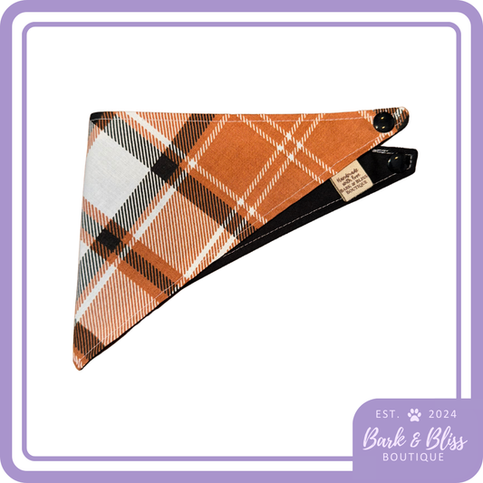 Orange Plaid Bandana