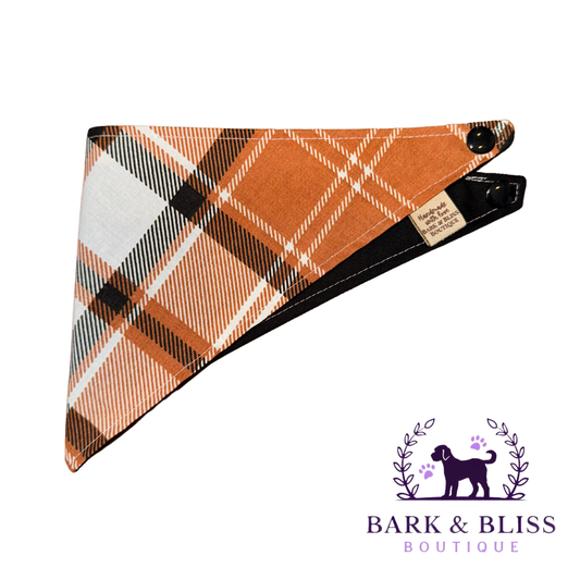 Orange Plaid Bandana
