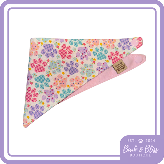 Colourful Pawprint Bandana