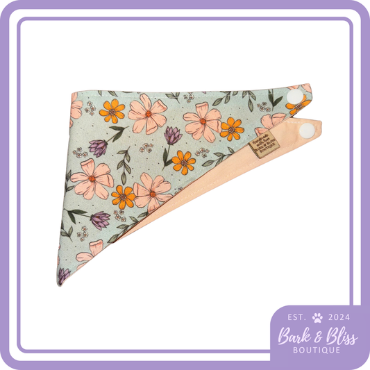 Pink and Orange Flowers Bandana