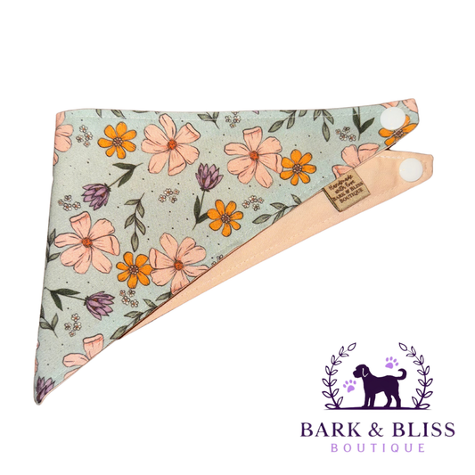 Pink and Orange Flowers Bandana