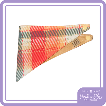 Orange and Green Flannel Bandana