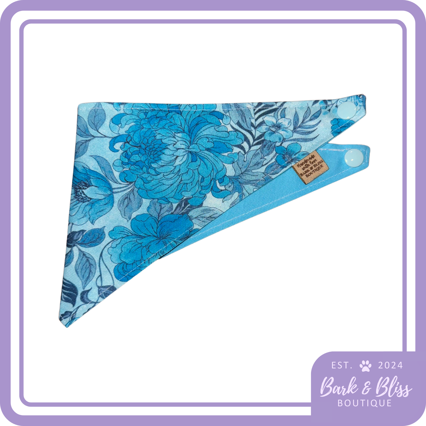 Blue Floral Bandana