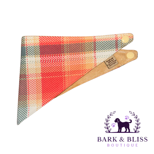 Orange and Green Flannel Bandana