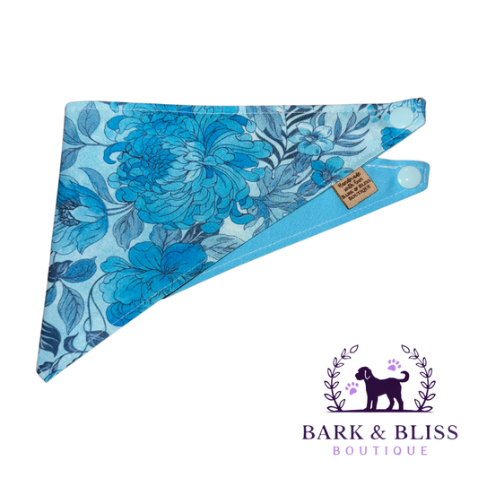 Blue Floral Bandana