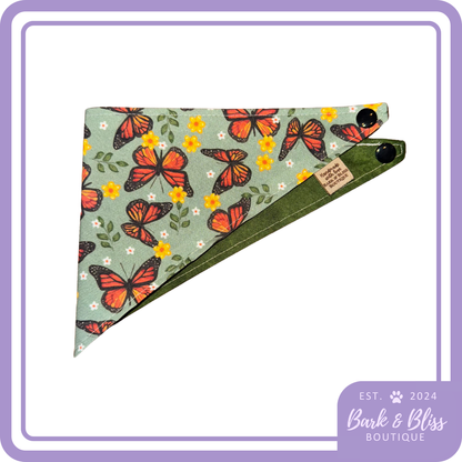 Green Monarch Butterfly Bandana