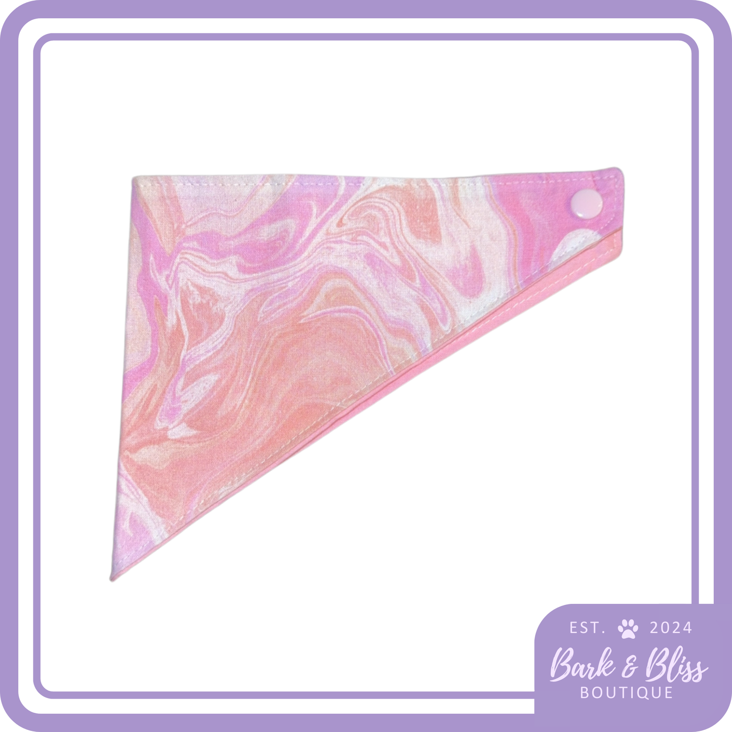 Pink and Orange Marble Bandana