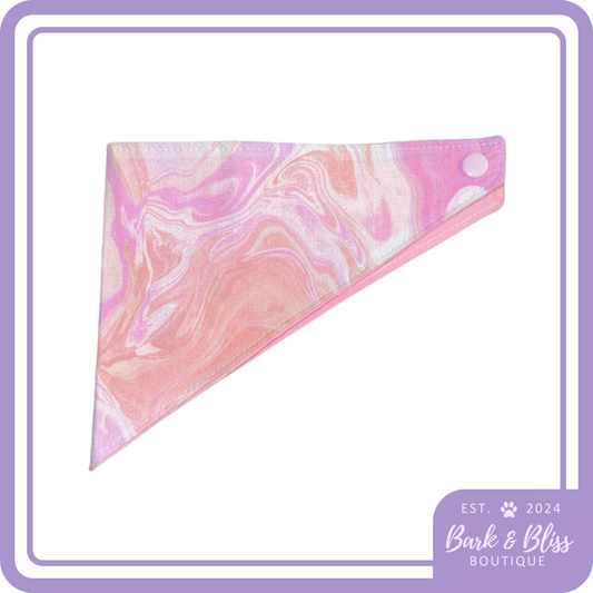 Pink and Orange Marble Bandana