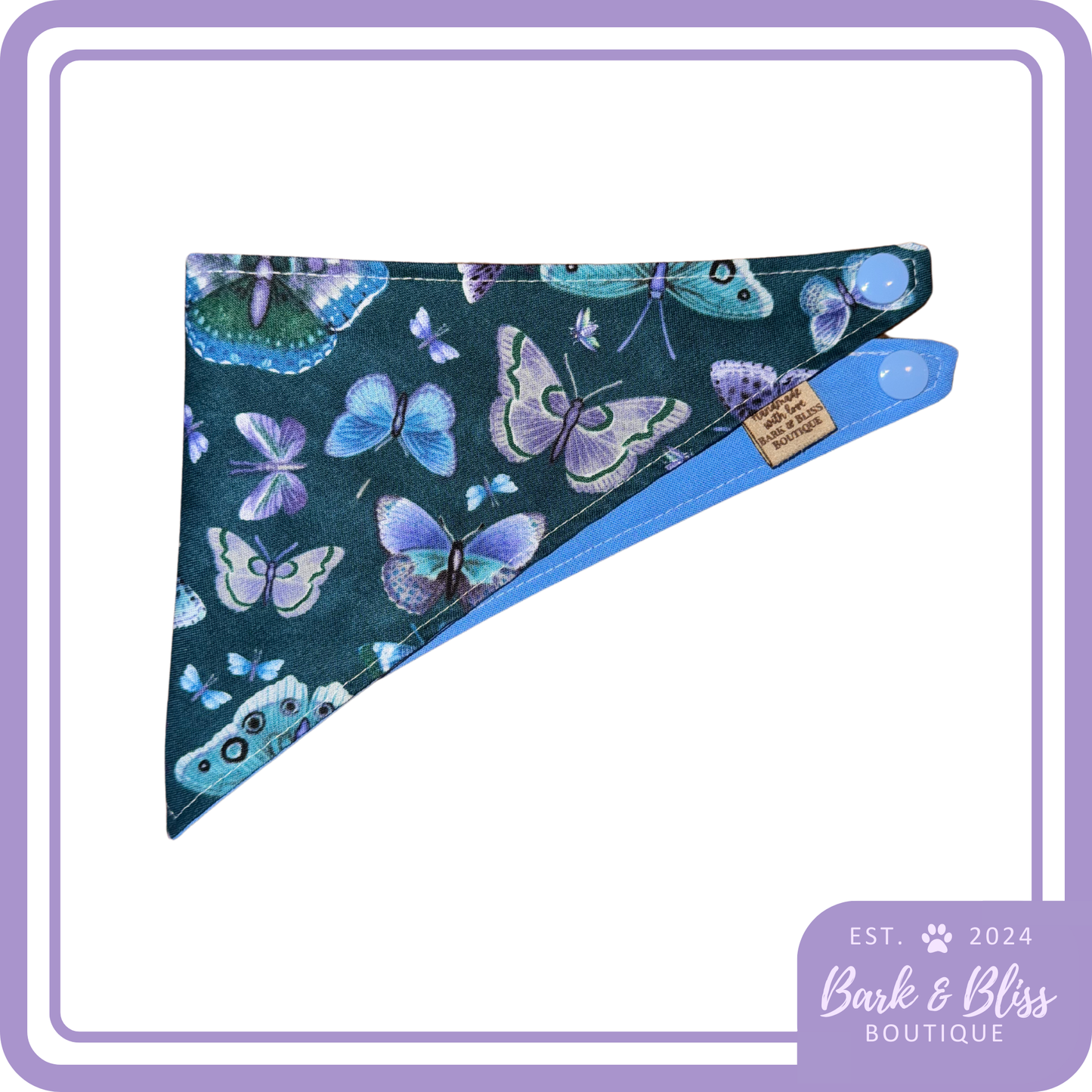 Dark Blue Butterfly Bandana