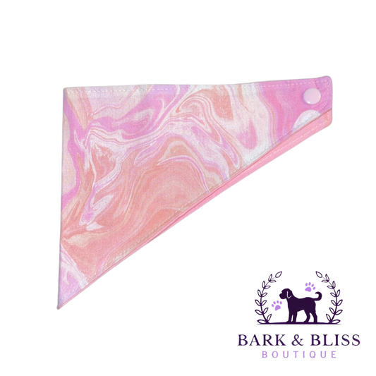 Pink and Orange Marble Bandana