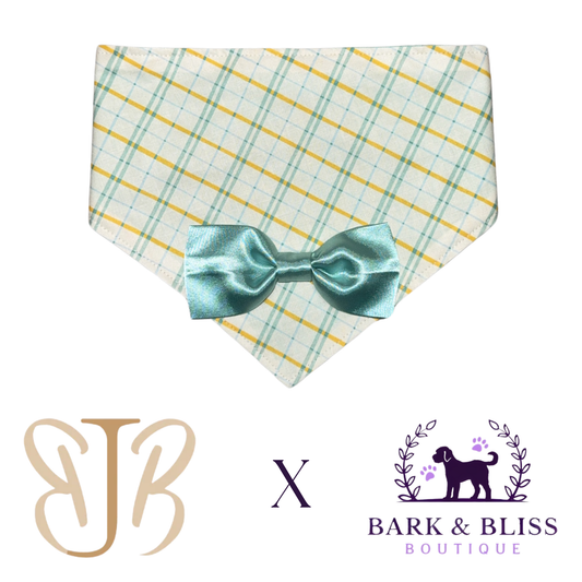 JB X B&B Collab Mint Bow Tie Bandana